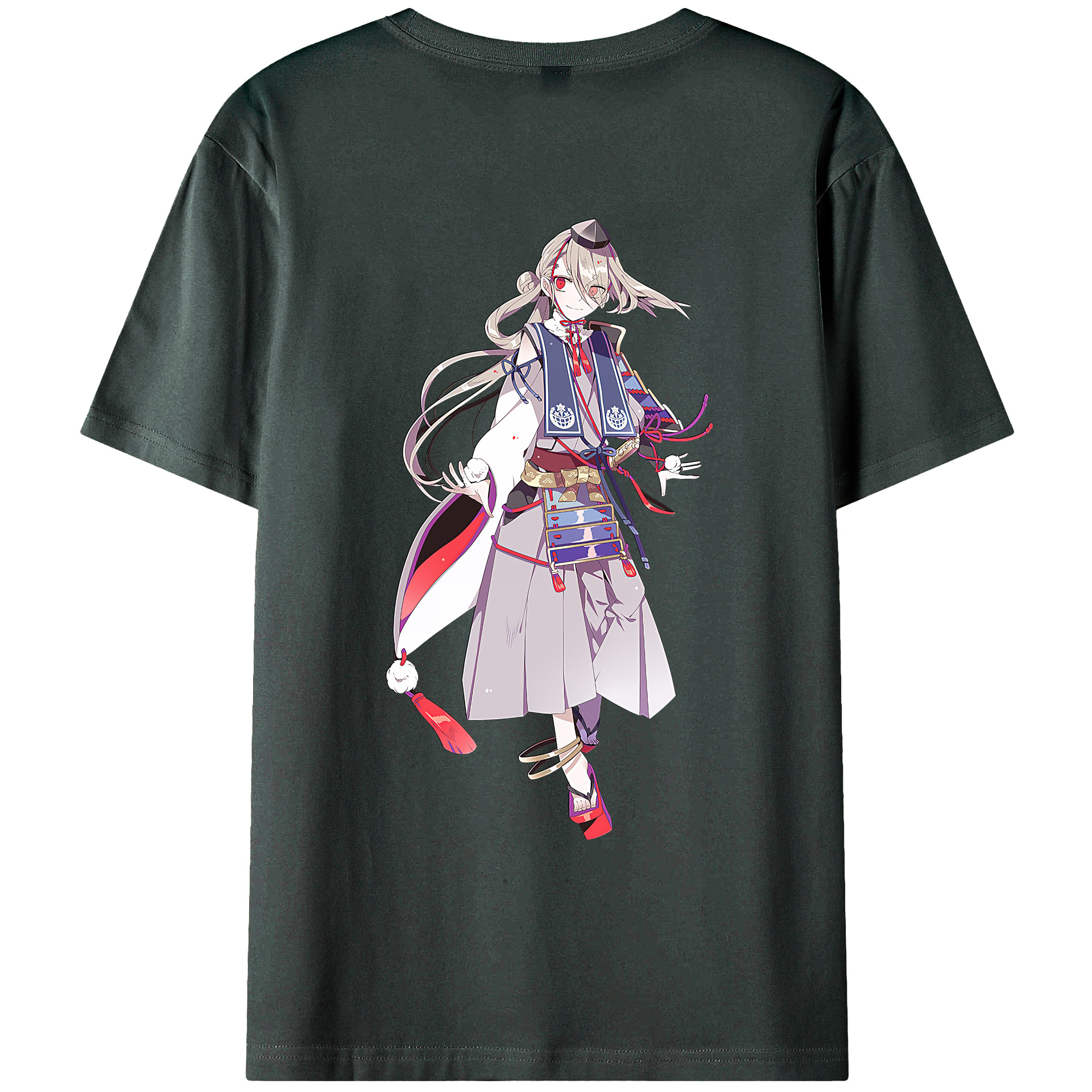 （画像用） 刀剣乱舞 Touken Ranbu 綿100％ メンズ半袖Tシャツ（バックプリント） 通気性